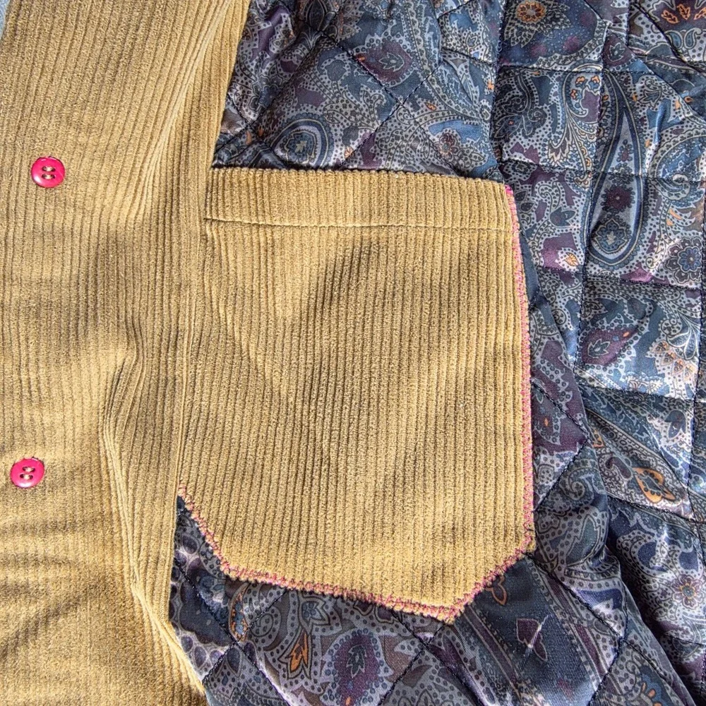 NWT Robert Graham Men's Camel Corduroy Sherpa Lined Jacket Size‎ L Barn Coat
